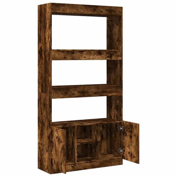 vidaXL Highboard røkt eik 92x33x180 cm konstruert tre