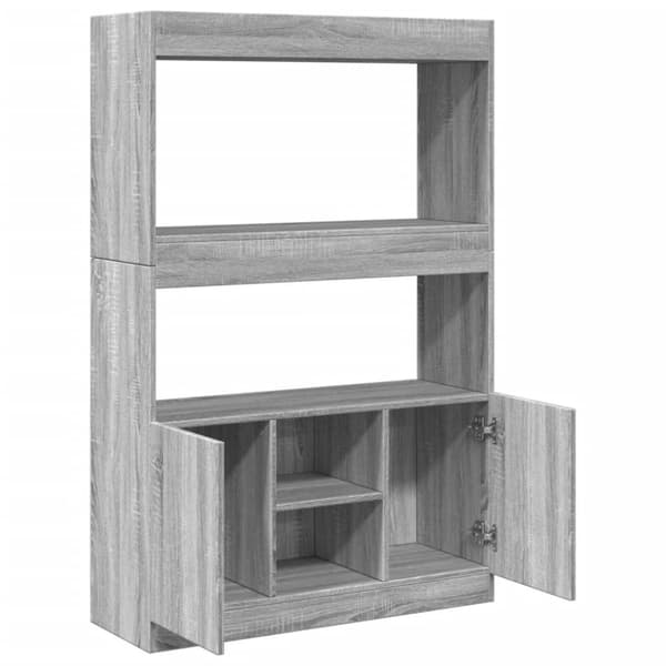 vidaXL Highboard grå sonoma 92x33x140 cm konstruert tre