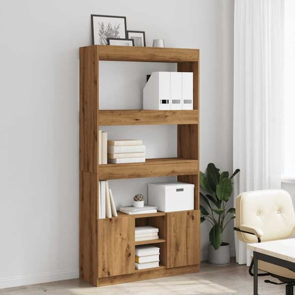 vidaXL Högskåp ek 92x33x180 cm konstruerat trä