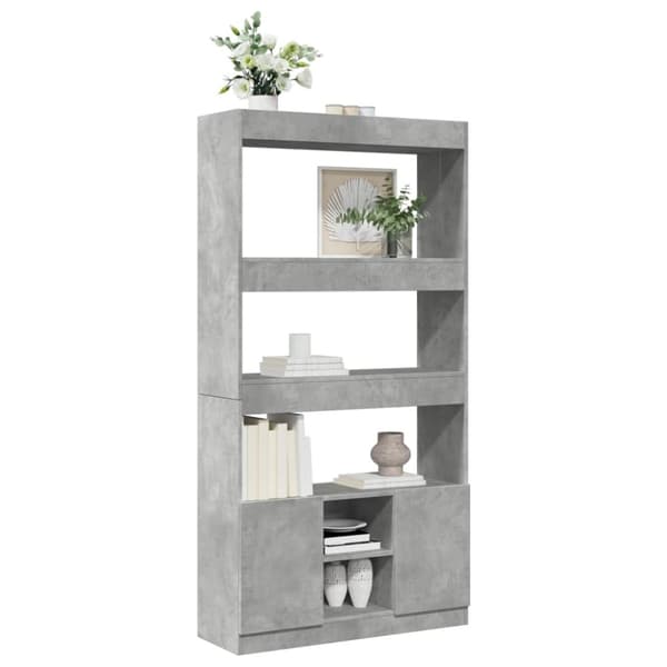 vidaXL Highboard betonggrå 92x33x180 cm konstruert tre