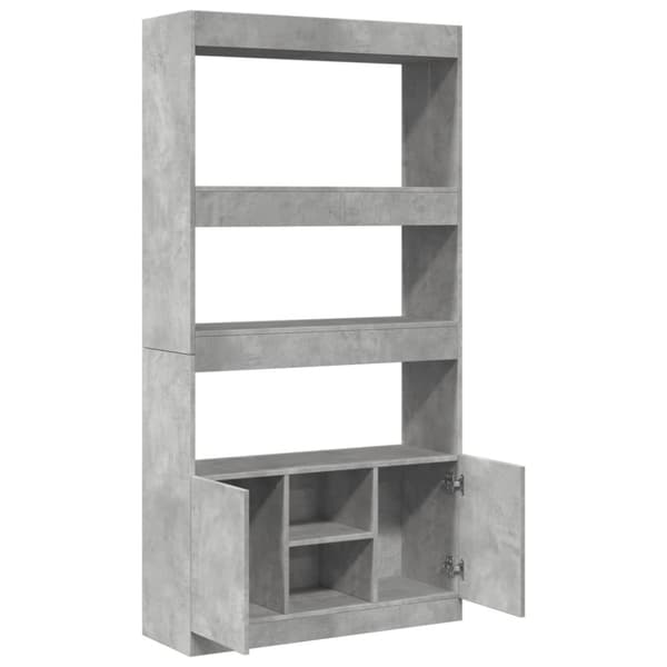 vidaXL Highboard betonggrå 92x33x180 cm konstruert tre