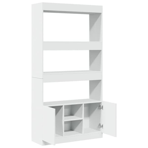 vidaXL Highboard hvit 92x33x180 cm konstruert tre