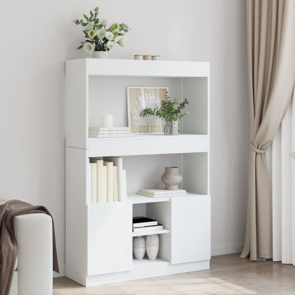 vidaXL Highboard hvit 92x33x140 cm konstruert tre