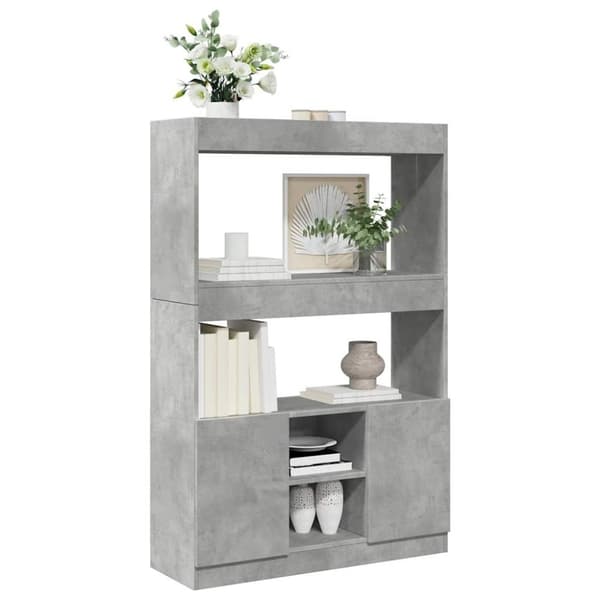 vidaXL reol 92x33x140 cm konstrueret træ betongrå