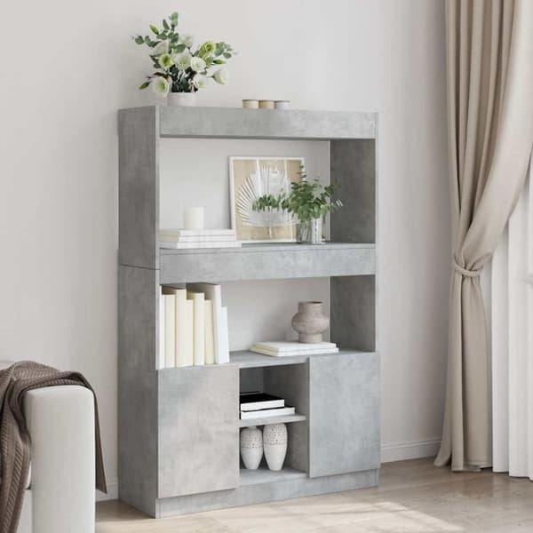 vidaXL reol 92x33x140 cm konstrueret træ betongrå