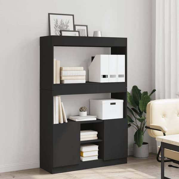 vidaXL reol 92x33x140 cm konstrueret træ sort