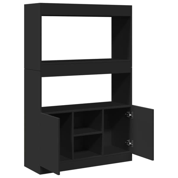 vidaXL reol 92x33x140 cm konstrueret træ sort