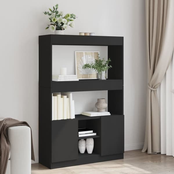 vidaXL reol 92x33x140 cm konstrueret træ sort