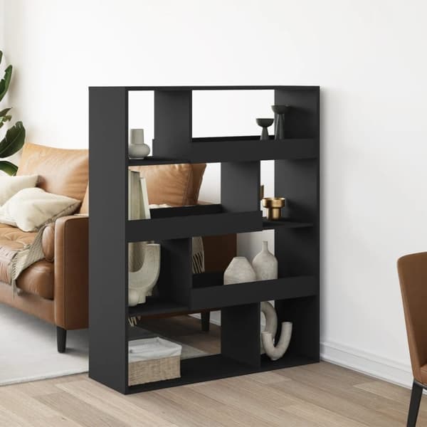 vidaXL bogreol 100x33x125,5 cm konstrueret træ sort