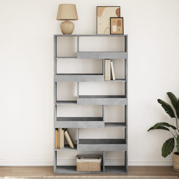 vidaXL Kirjahylly betoninharmaa 100x33x187,5 cm tekninen puu