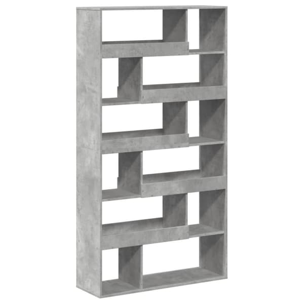 vidaXL Kirjahylly betoninharmaa 100x33x187,5 cm tekninen puu