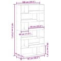 Pikkukuva 10 / 11: vidaXL Kirjahylly betoninharmaa 100x33x187,5 cm tekninen puu