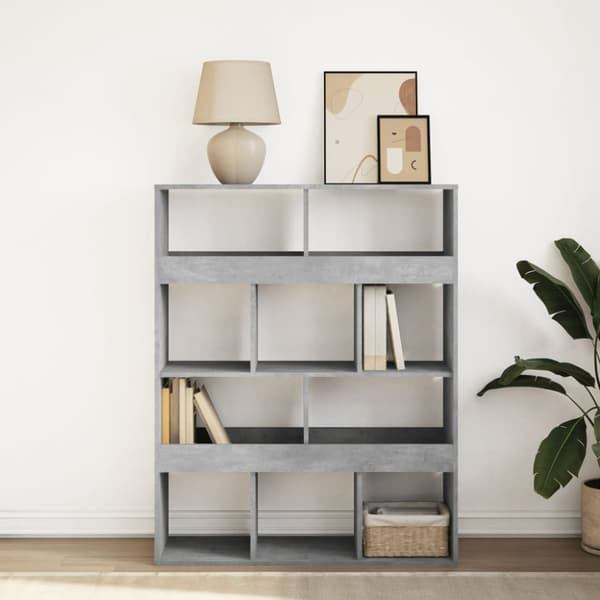 vidaXL bogreol 100x33x125,5 cm konstrueret træ betongrå