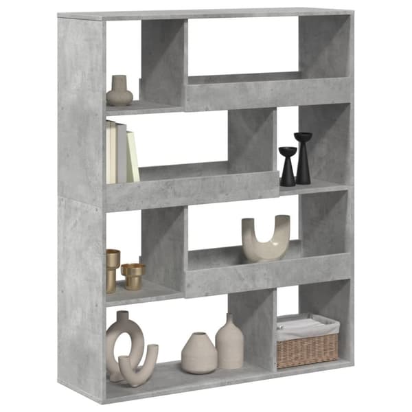 vidaXL Kirjahylly betoninharmaa 100x33x125,5 cm tekninen puu