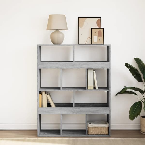 vidaXL bogreol 100x33x125,5 cm konstrueret træ grå sonoma-eg