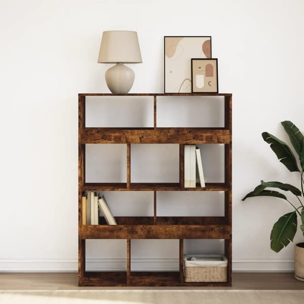 vidaXL Bokhylle røkt eik 100x33x125,5 cm konstruert tre