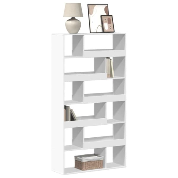 vidaXL Bokhylle hvit 100x33x187,5 cm konstruert tre