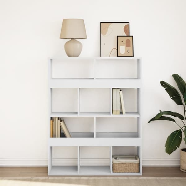 vidaXL Bokhylle hvit 100x33x125,5 cm konstruert tre