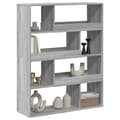 Miniatyrbilde 4 av 11: vidaXL Bokhylle grå sonoma 100x33x125,5 cm konstruert tre