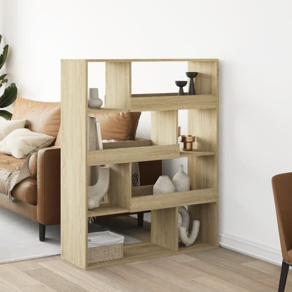 vidaXL Bokhylle sonoma eik 100x33x125,5 cm konstruert tre