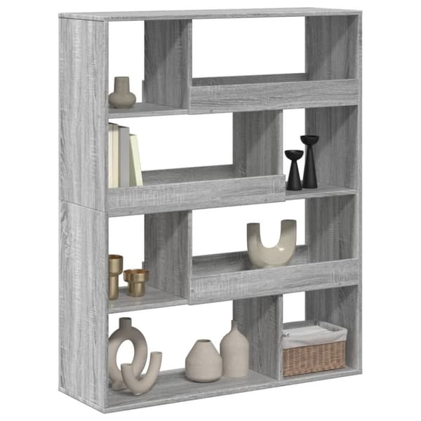vidaXL bogreol 100x33x125,5 cm konstrueret træ grå sonoma-eg