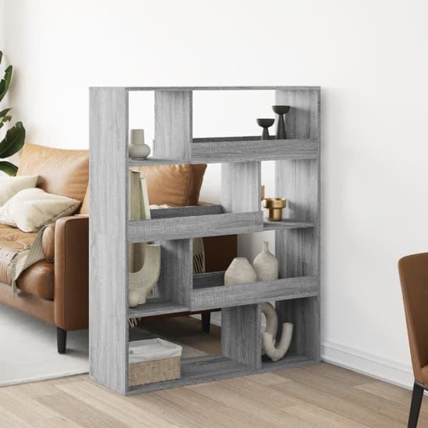vidaXL bogreol 100x33x125,5 cm konstrueret træ grå sonoma-eg