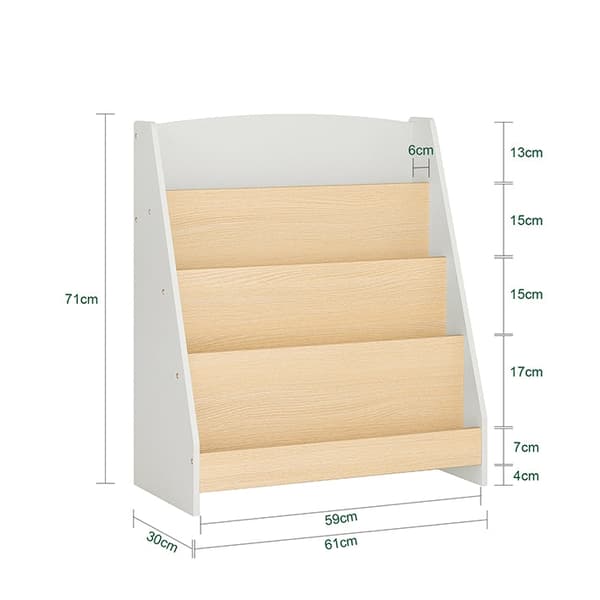 Rootz Montessori kirjahylly - Lasten kirjahylly - Lasten järjestely - MDF-rakenne - 61cm x 71cm x 30cm