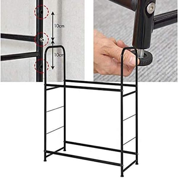 Hjulställ - LARS360 - Höjdjusterbar - Metall - 8 Däck - 107 x 46 x 117 cm