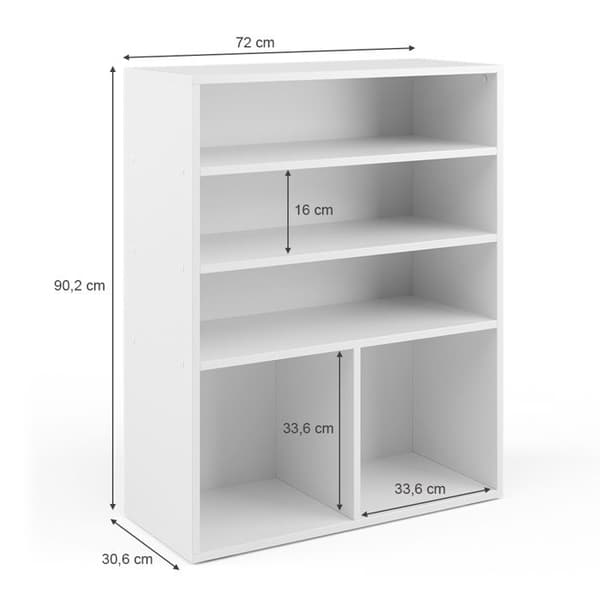 Vicco bokhylla, Vit, 72 x 90,2 cm 2 fack