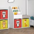 Miniatyrbild 5 av 6: Vicco barnbokhylla Luigi, Vit, 72 x 79 cm Mini, med 2 hopfällbara lådor opt.2