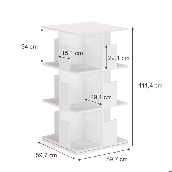Vicco Alfa bokhylla, Vit, 60 x 111 cm