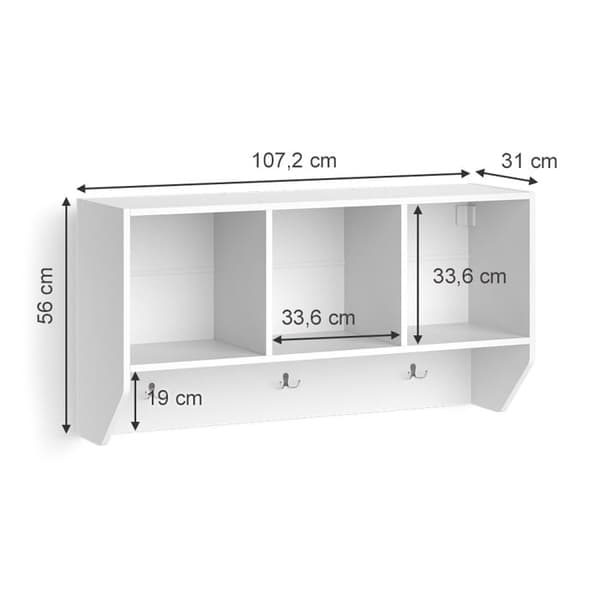 Vicco Luigi Barnsovrum Vägghylla, Vit, 107 x 56 cm