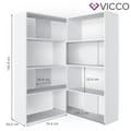 Miniatyrbild 3 av 4: Vicco Laine hörnbokhylla, fristående hylla, vit, rumsavdelare, hörnhylla, mediahylla