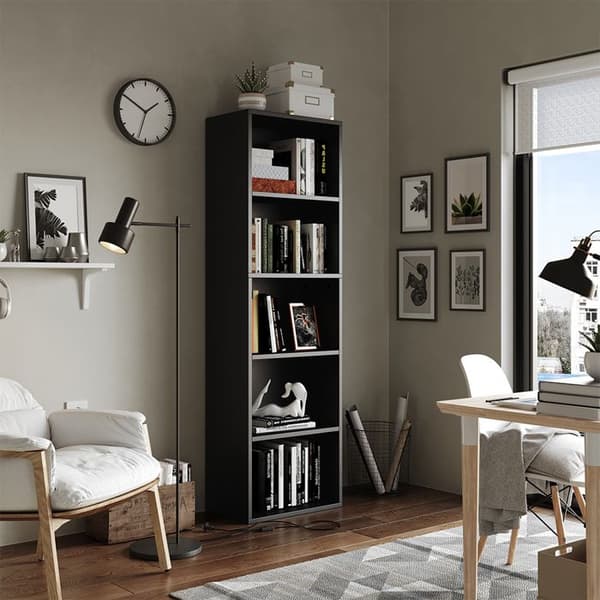 Bob bokhylla, 40 x 132 cm med 5 fack, Svart, Vicco