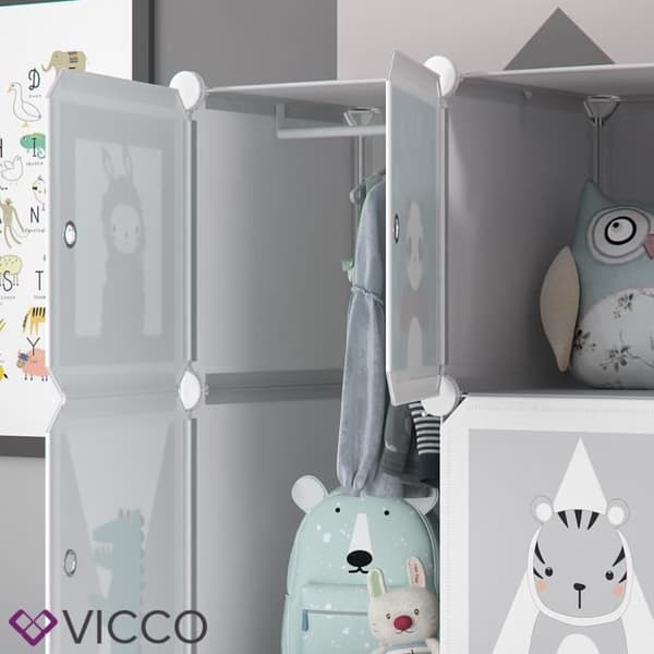 VICCO garderob ANDY barnhylla DIY modulär 5 fack klädstång plug-in hylla 4251421939998