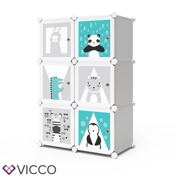 VICCO garderob ANDY barnhylla DIY modulär 5 fack klädstång plug-in hylla 4251421939998