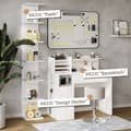 Miniatyrbild 2 av 6: Vicco skrivbord, Vit, 2 delar, med bokhylla