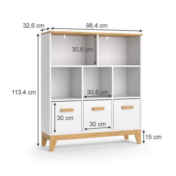 Vitalispa Malia Barnhylla, Vit, 98,4 x 113,4 cm