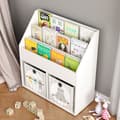 Miniatyrbild 5 av 6: Oskar Store Conny barnbokhylla, Vit, 72 x 79 cm med stora hyllor