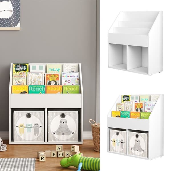 Oskar Store Conny barnbokhylla, Vit, 72 x 79 cm med stora hyllor
