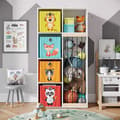 Miniatyrbild 4 av 6: Vicco Marvin barnbokhylla, Vit, 72 x 143 cm med 4 hopfällbara lådor opt.1