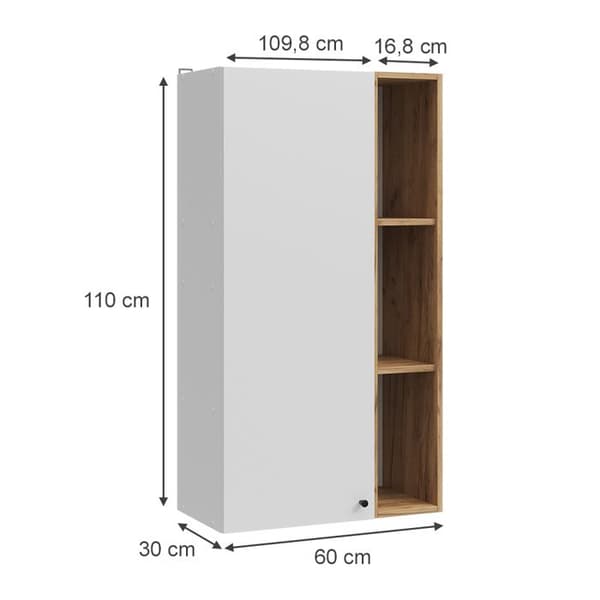 Vicco Anteo hylla, Vit, 60 x 110 cm