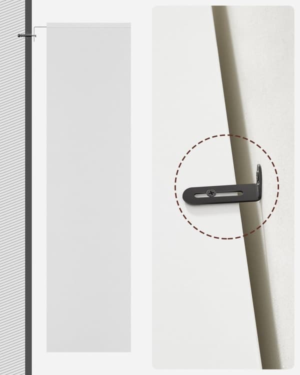 Rootz spånpladeholderhylde - Hvid hylde - Opbevaringsorganer - Heavy Duty - 24cm x 80cm x 93cm