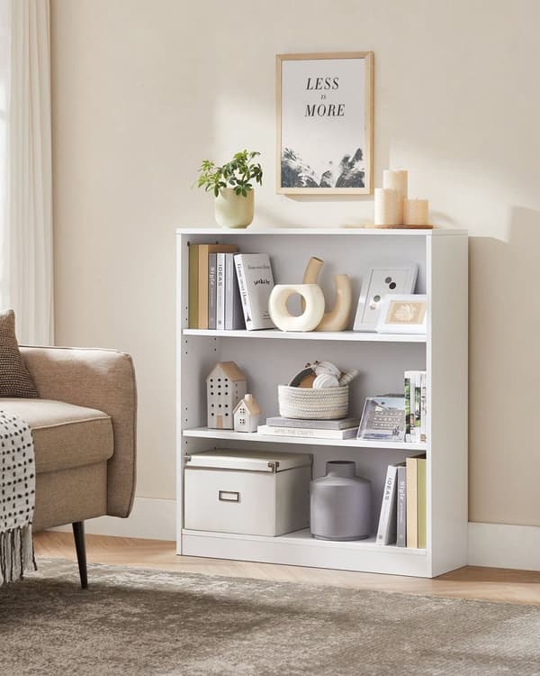 Rootz spånpladeholderhylde - Hvid hylde - Opbevaringsorganer - Heavy Duty - 24cm x 80cm x 93cm