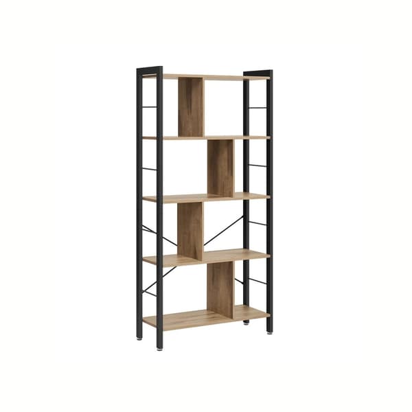 Rootz Bogreol - Opbevaringsstativ - Industriel reol - Spånpladehylde - 30 cm x 74 cm x 154,5 cm - Holder 20 kg pr. niveau