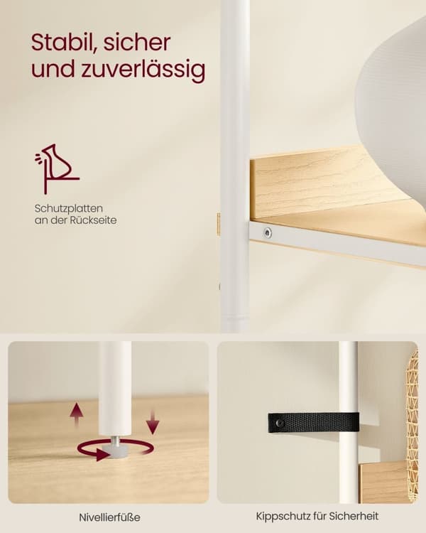 Rootz Boghylde Organizer - Opbevaringsstativ - Reol - Spånplade - 30 cm x 76,4 cm x 174,7 cm - Stålramme - Kontormøbler til hjemmet