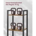 Miniatyrbillede 8 af 9: Rootz Boghylde Mørk Valnød Sort - Høj reol - Bibliotekshylde - Spånpladestål - 30 cm x 40 cm x 187,5 cm - Statisk belastning 50 kg