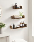 Miniatyrbild 4 av 8: Rootz spånskiva Flytande vägghyllor - Brun - Dekorativa hyllor - Rustika hyllor - Max. Belastning 10 kg - 3 st Set - 15x30cm, 15x45cm, 15x60cm