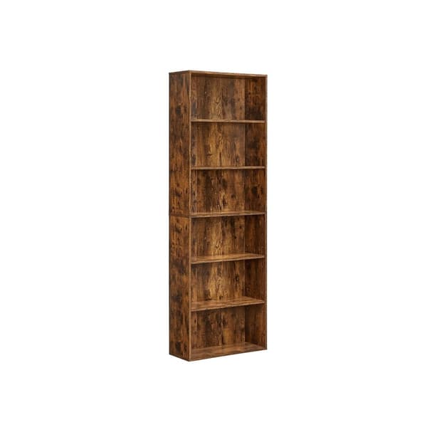 Rootz spånpladeholderhylde - Højt displaystativ - Vintage brun - Heavy-Duty - 24 cm x 60 cm x 178,5 cm - Nem montering