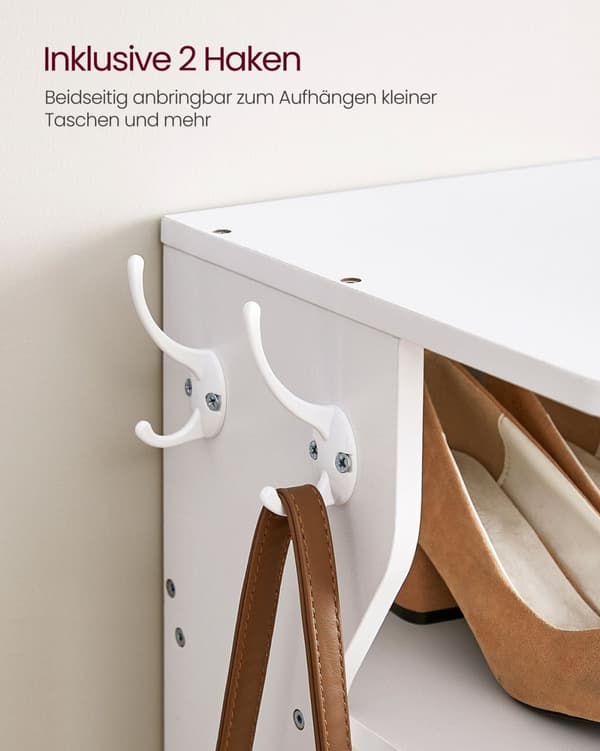 Rootz spånplade skostativ Organizer - Hvid - Opbevaringsstander - Pladsbesparende - 30 cm x 26,4 cm x 110,4 cm